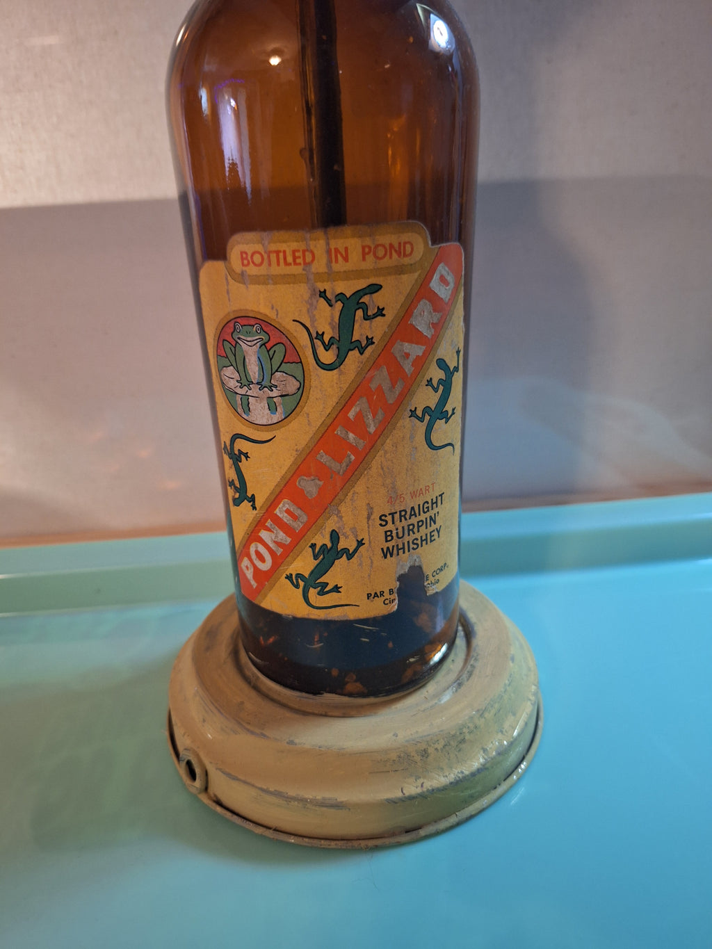 burpin whiskey candle holder