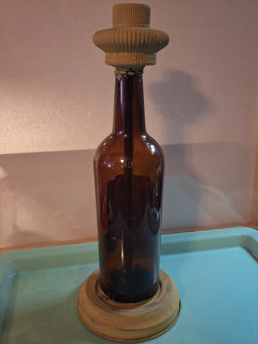 burpin whiskey candle holder