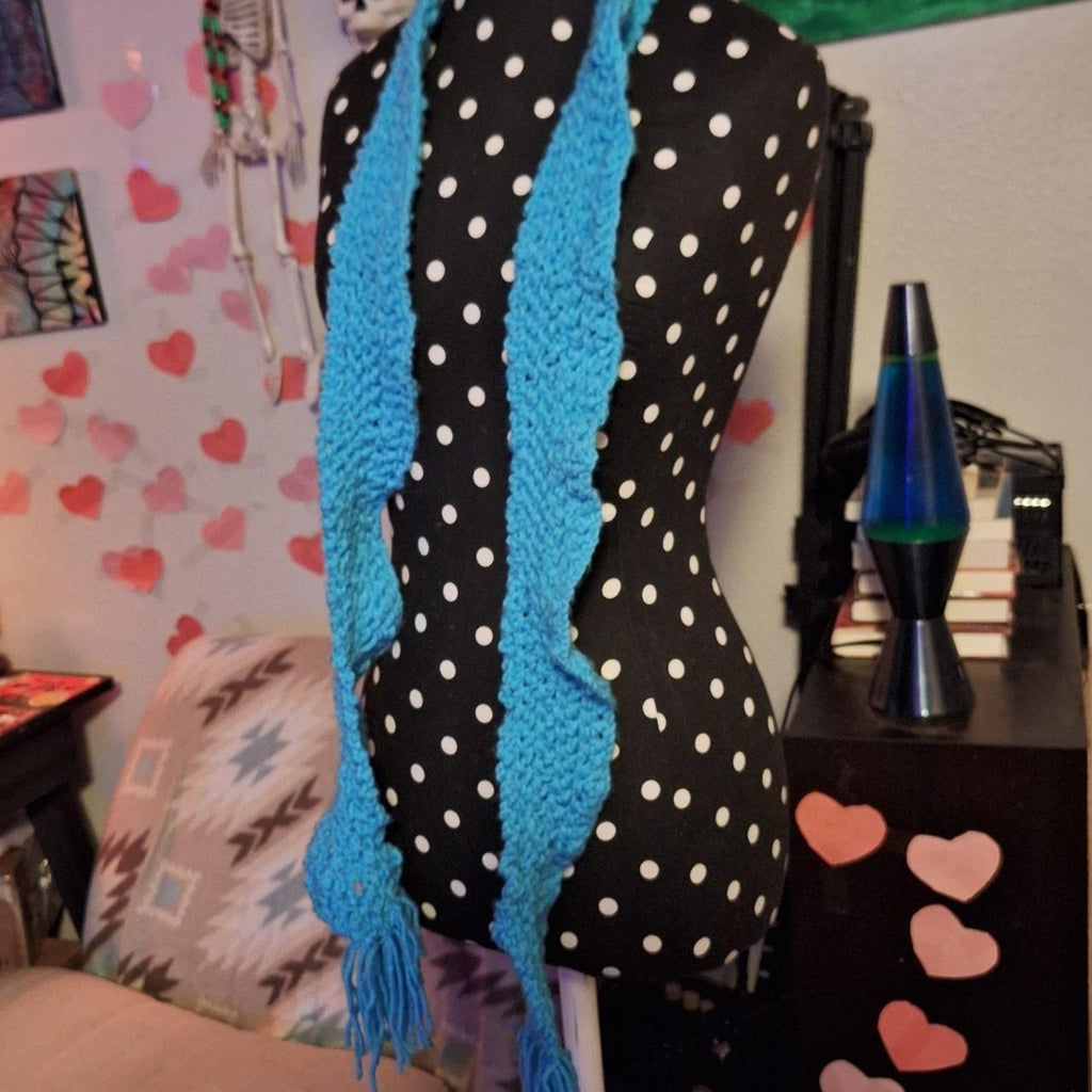 blue scarf
