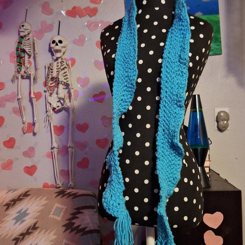 blue scarf
